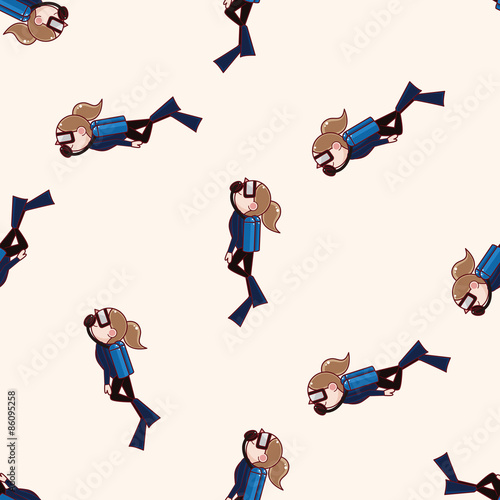 diver , cartoon sticker icon
