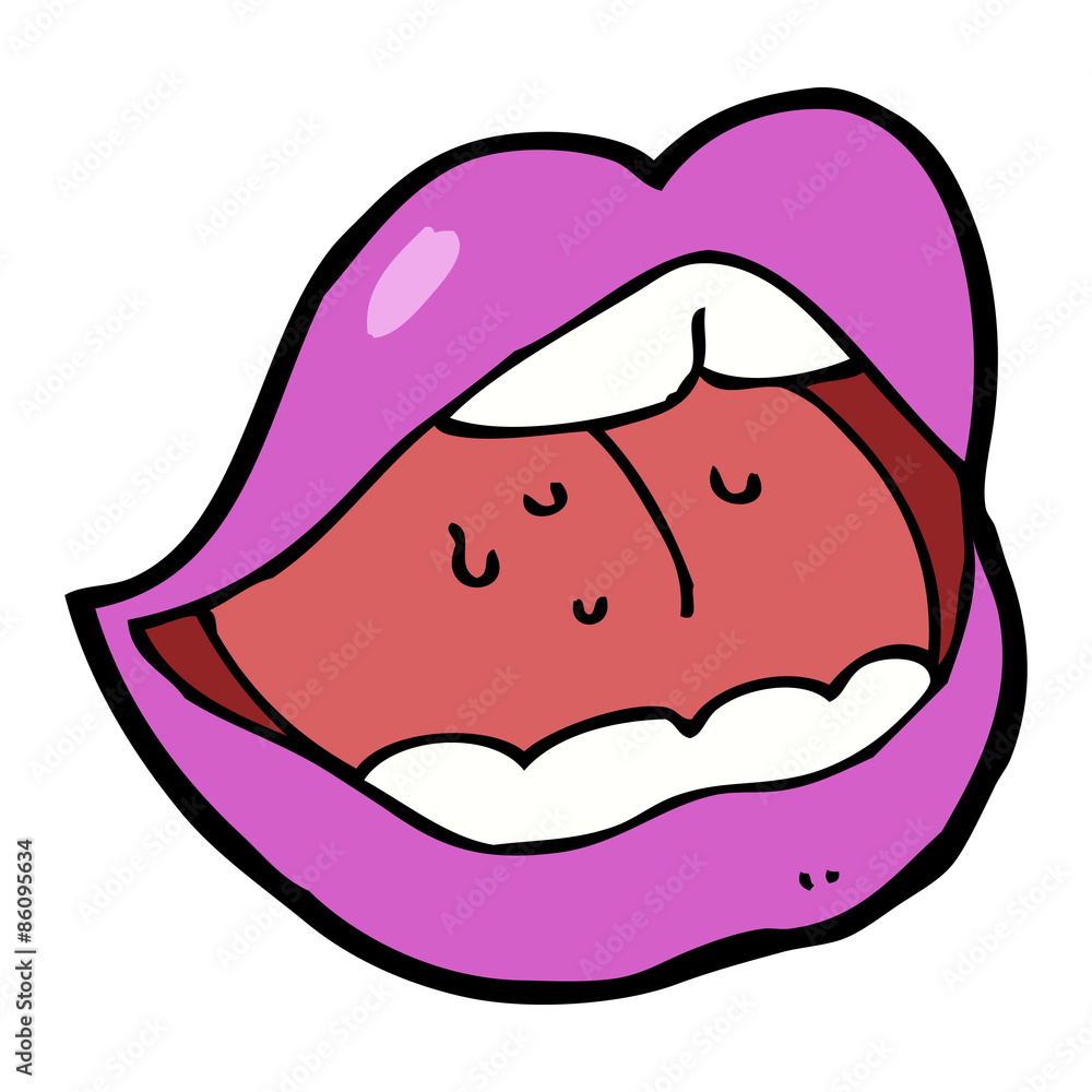 Obraz premium cartoon pink mouth
