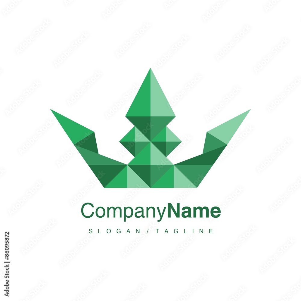 Obraz premium Crown logo icon vector