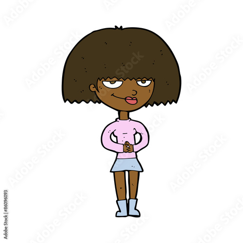 cartoon sly woman