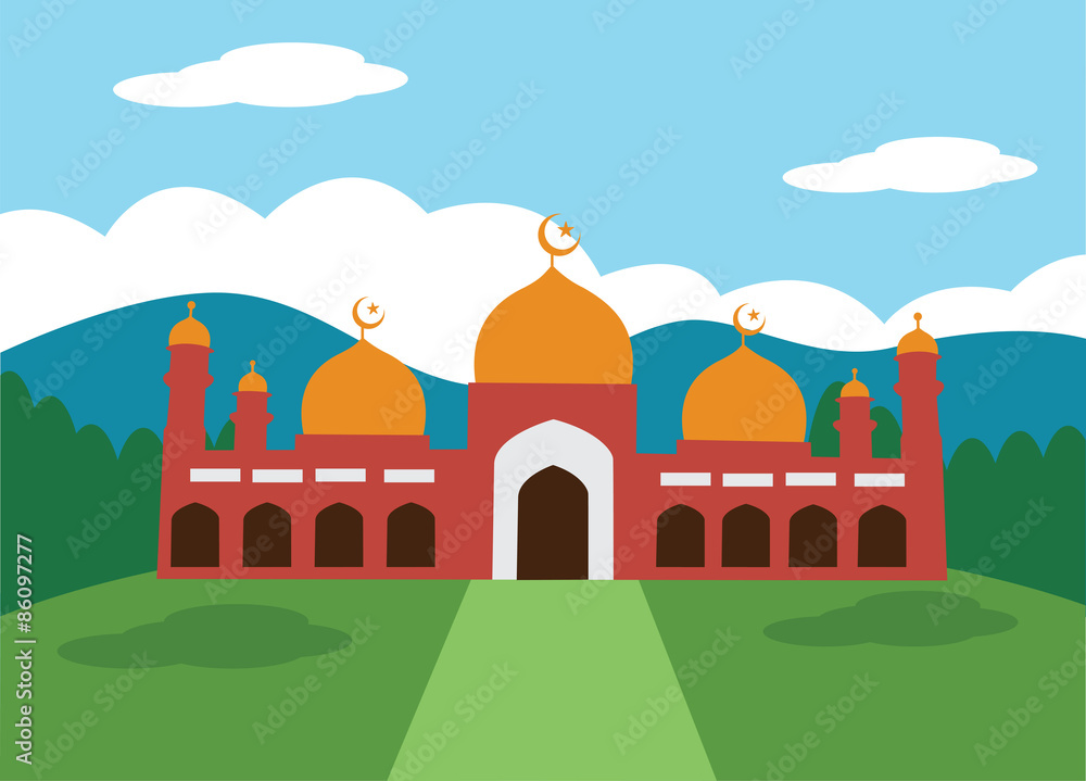 Mosque flat color