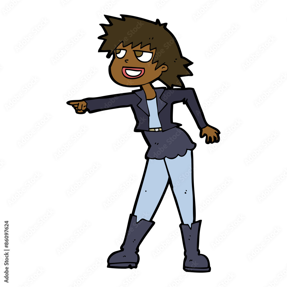 Fototapeta premium cartoon woman pointing