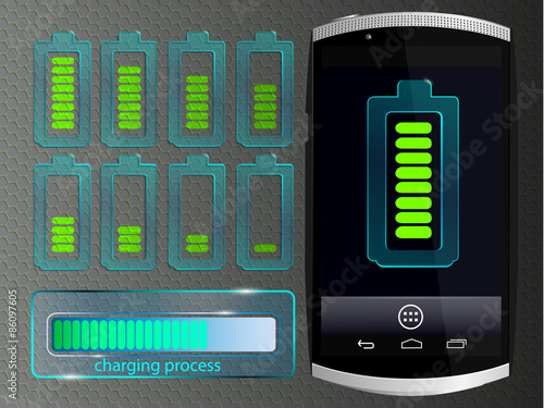 Illustration of charge smartphone