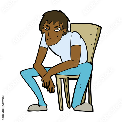 cartoon dejected man