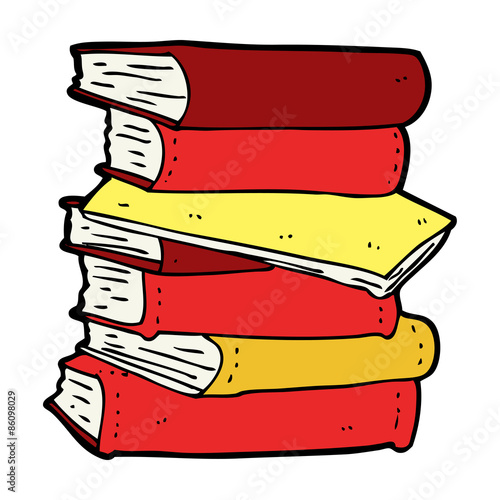 cartoon pile of books