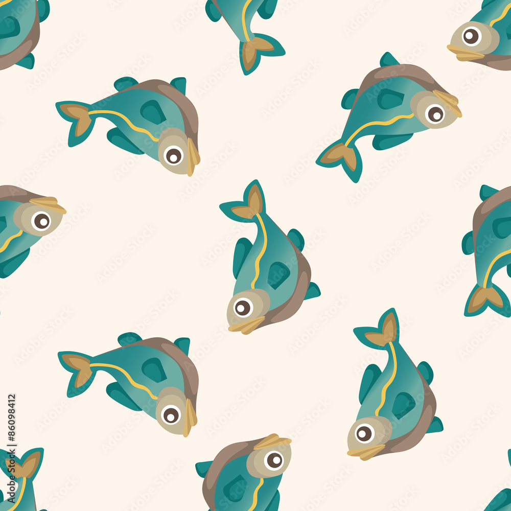 Fototapeta premium fish cartoon ,seamless pattern