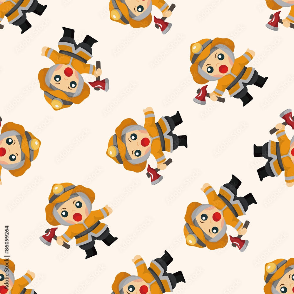 fireman ,seamless pattern
