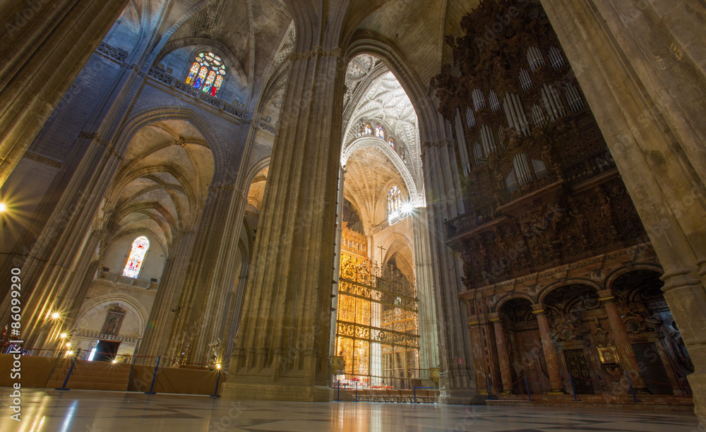 Seville - Indoor of Cathedral de Santa Maria de la Sede.