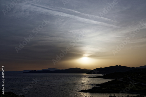 Sonnenuntergang auf Korsika in der N  he von Calvi