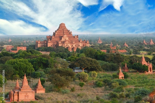 Many temple and pagoda in bagan myanmar