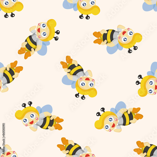 bee cartoon ,seamless pattern