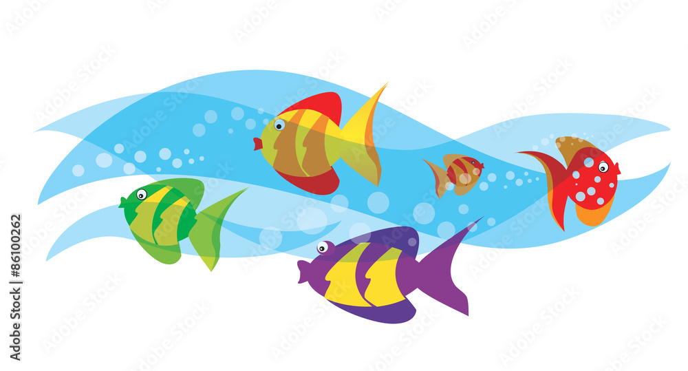 Naklejka premium Ocean fishes