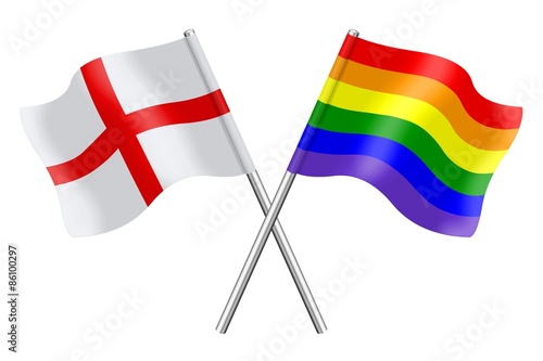 Free Download Flags: England and rainwow - GFXLoad