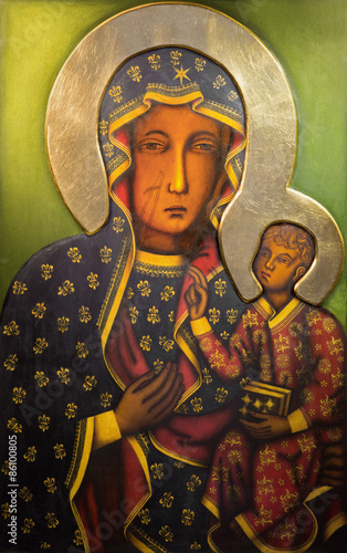 Tel Aviv - Icon of black Madonna from st. Peters church 