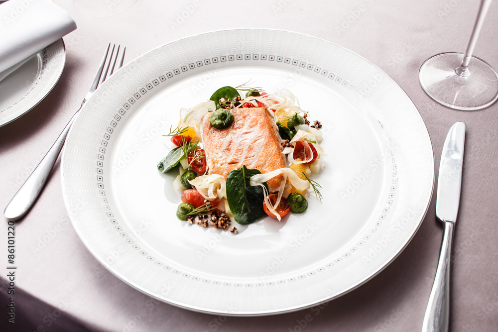 salmon with vegetables salmon with vegetables