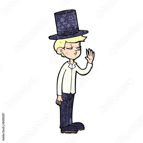 cartoon man wearing top hat