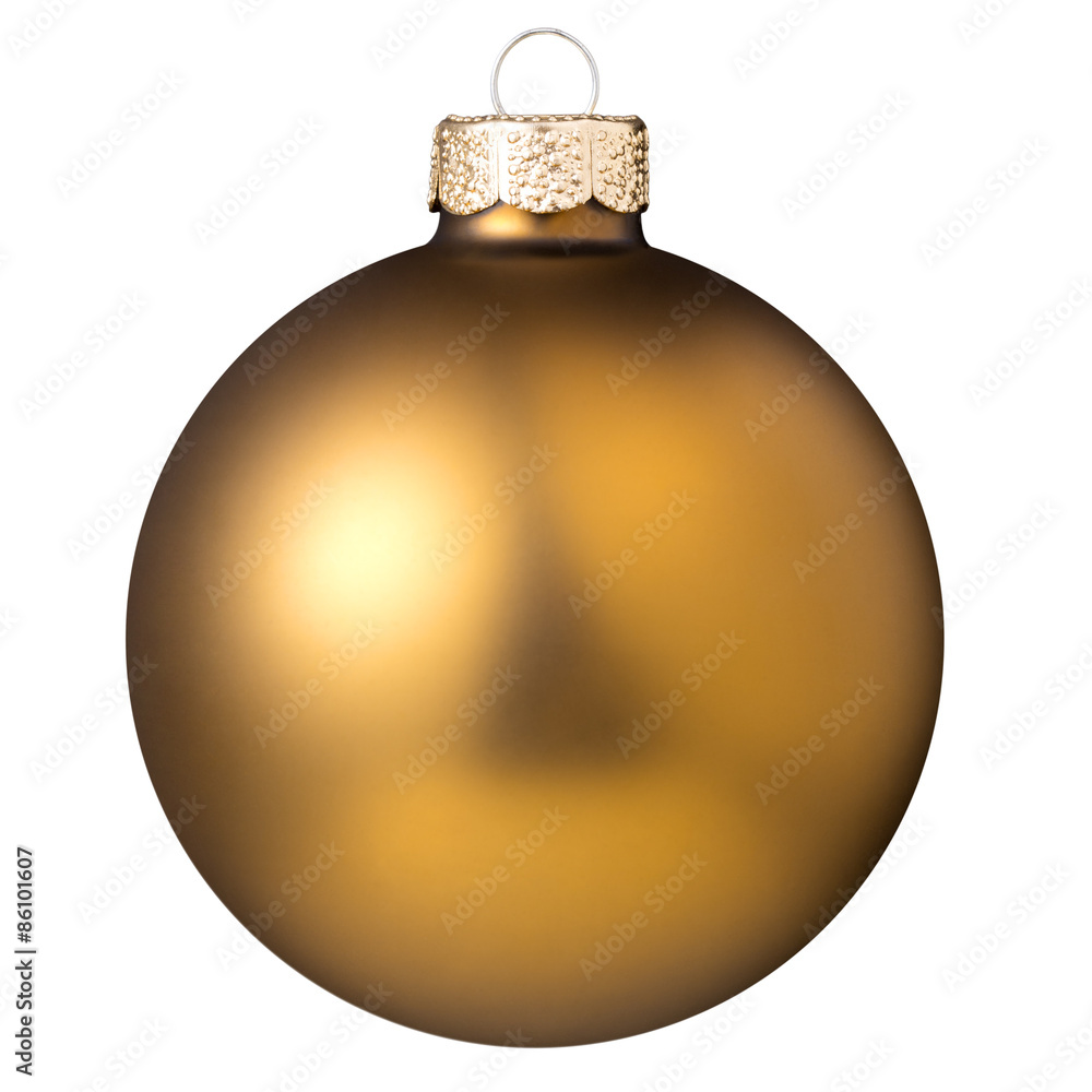 Gold colour Christmas ball isolated on white background. Gold colour Christmas ball isolated on white background.