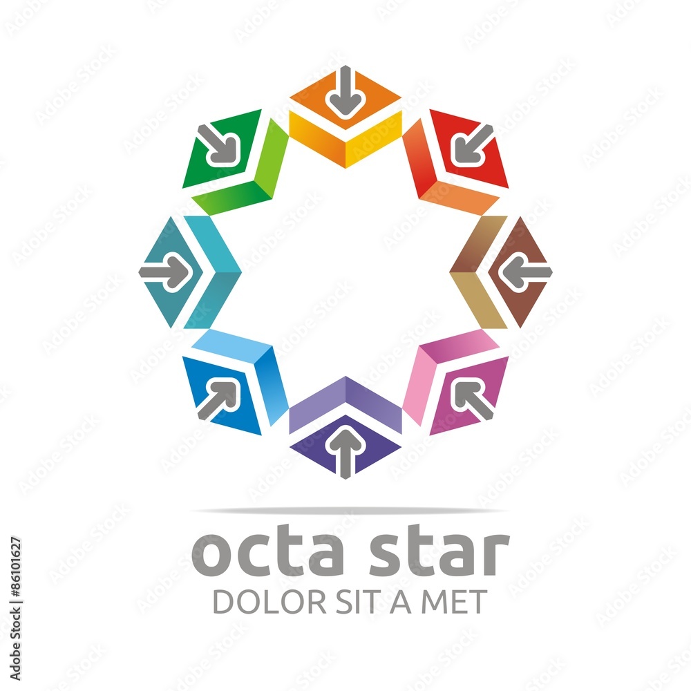Logo Octa Star House Arrow Design Icon Symbol Logo Octa Star House Arrow Design Icon Symbol