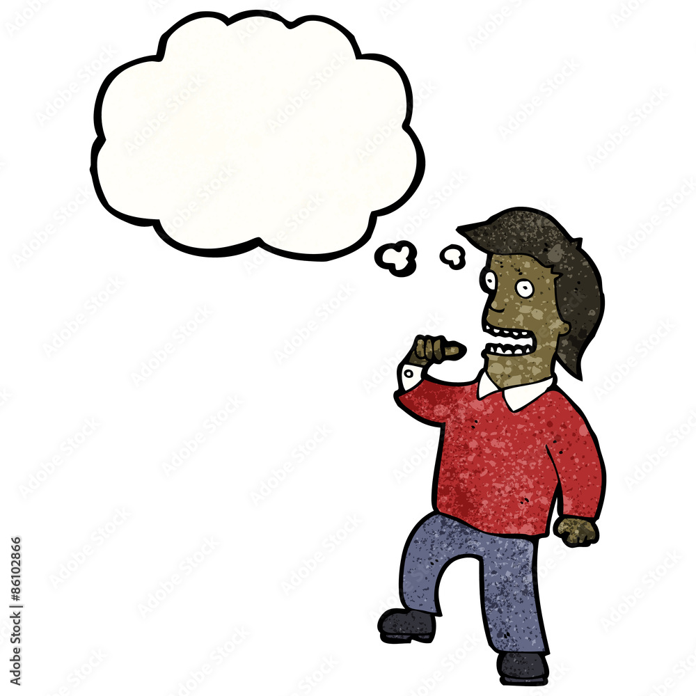 cartoon confident man with thought bubble cartoon confident man with thought bubble