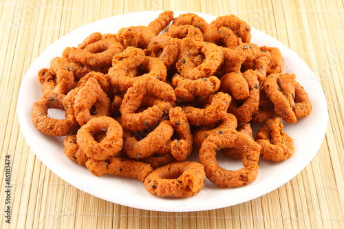 Plate of Andhra Murukku, A famous all time snack.