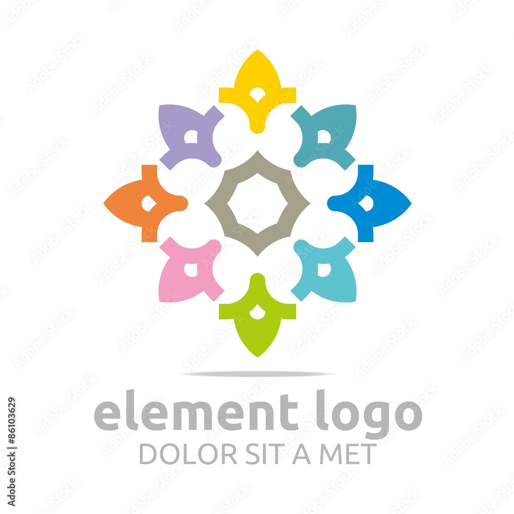Logo Colorful Arch Element Design Vector Abstract
