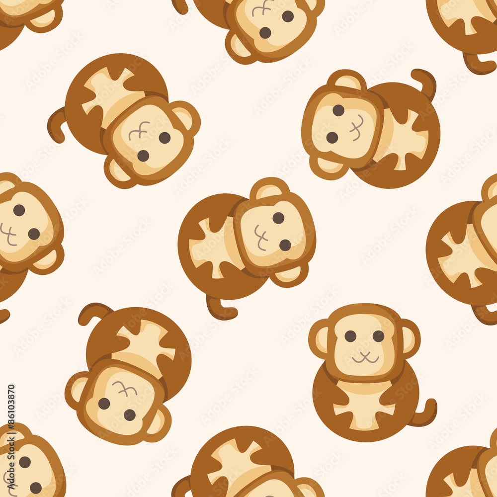 Fototapeta premium animal monkey cartoon ,seamless pattern