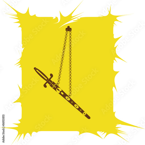 monochrome icon set with edged weapons, daggers
