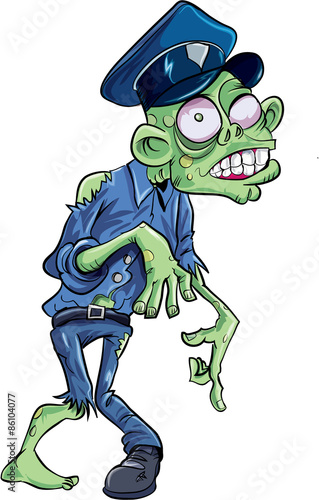 Cartoon policeman zombie