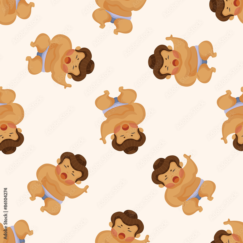 Naklejka premium Sumo ,seamless pattern