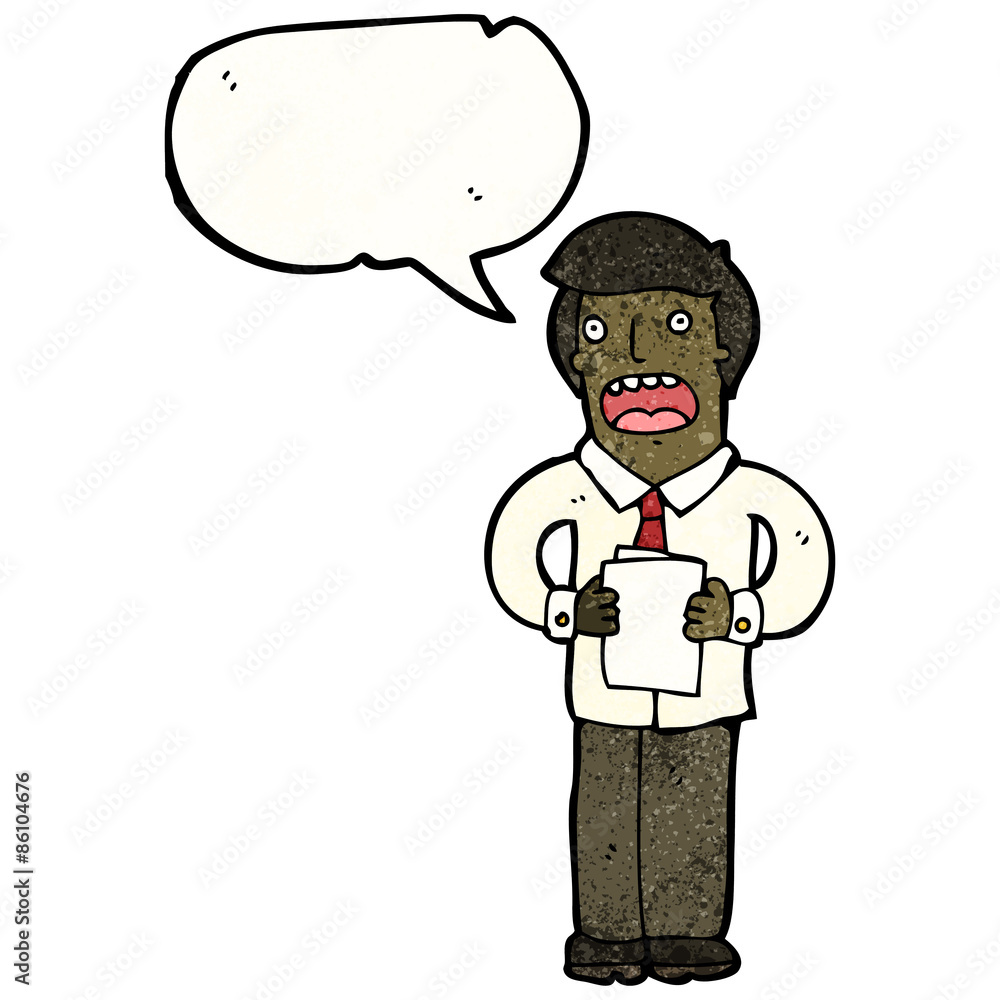 cartoon man reading from notes cartoon man reading from notes