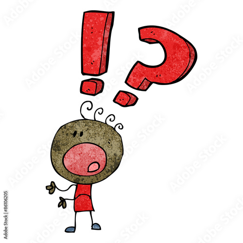 cartoon confused boy