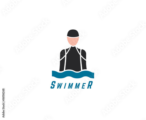 Abstract vector element.s Swim, sport, dive club or triatlon