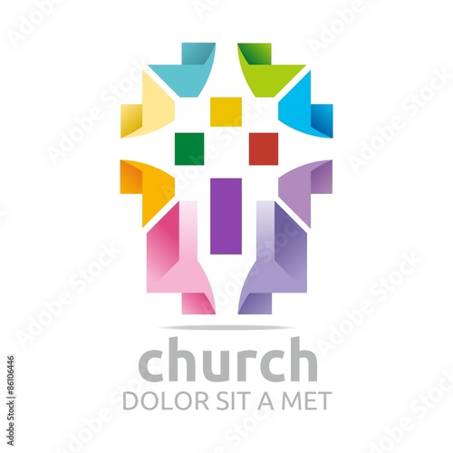 Logo Chruch Croos Christian Icon Symbol Abstract