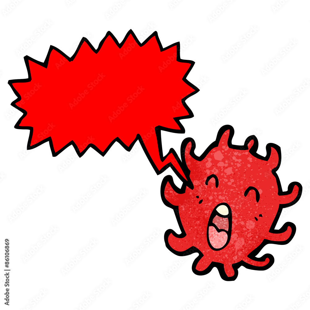 cartoon microscopic cell with speech bubble cartoon microscopic cell with speech bubble