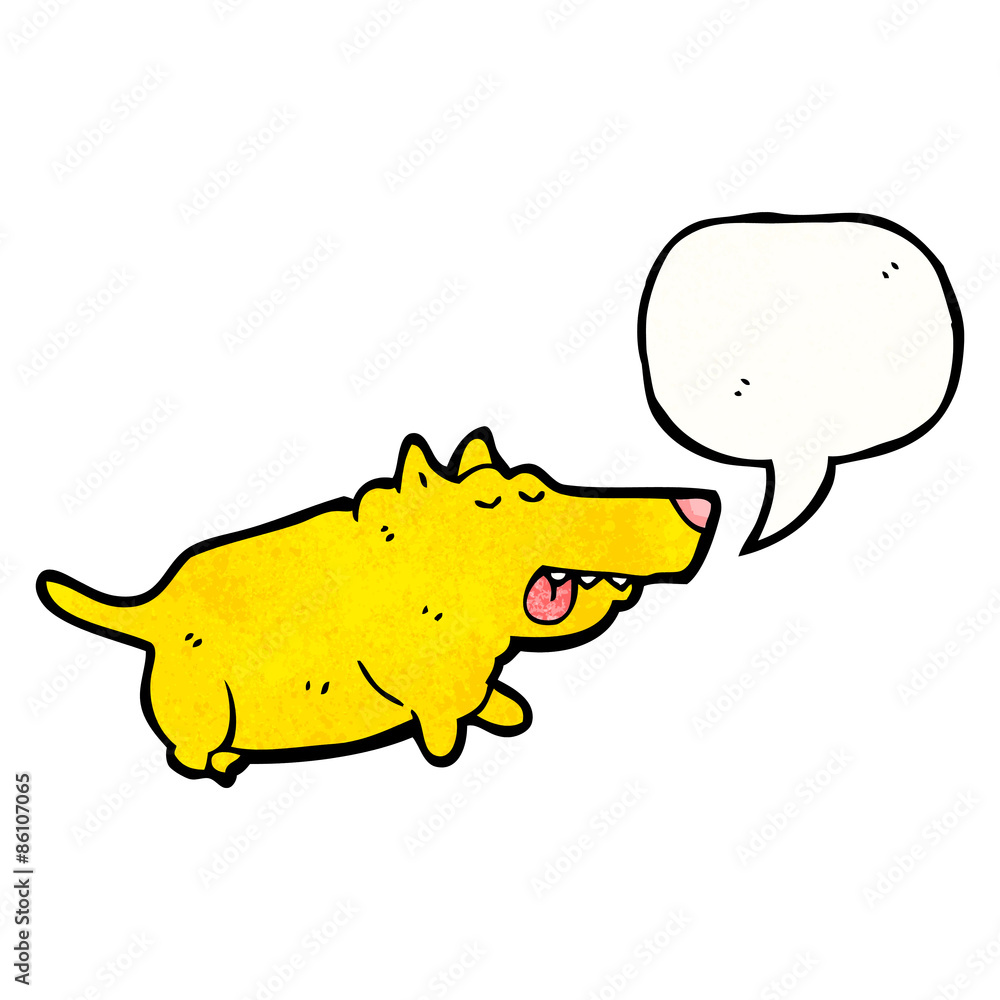 cartoon dog with speech bubble cartoon dog with speech bubble