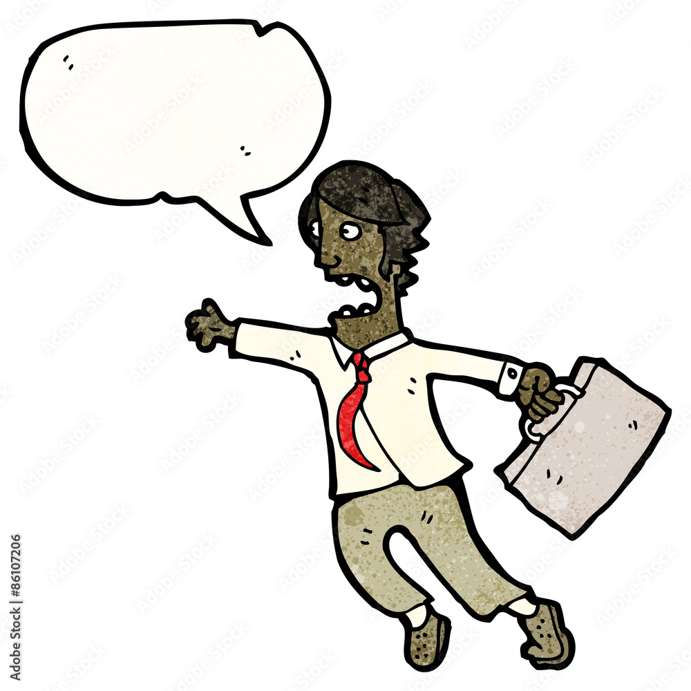 Fototapeta premium cartoon rushing businessman