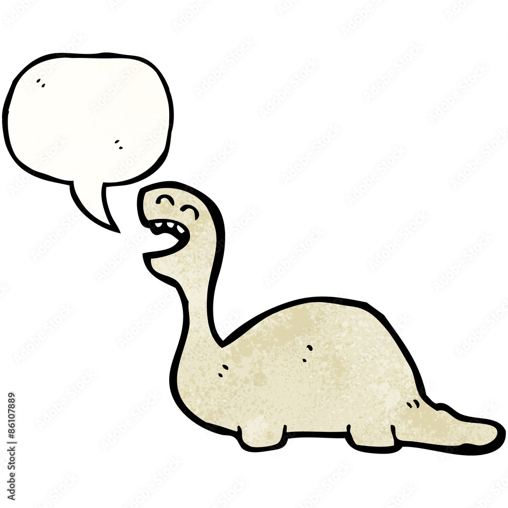 cartoon dinosaur with speech bubble