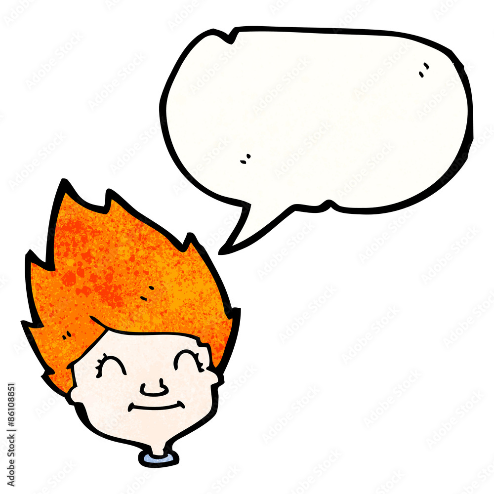 ginger boy with speech bubble cartoon ginger boy with speech bubble cartoon