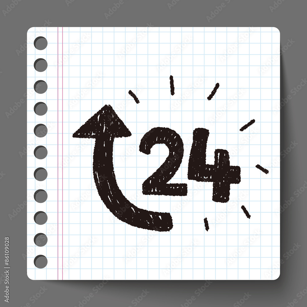 24 hours customer service doodle drawing 24 hours customer service doodle drawing