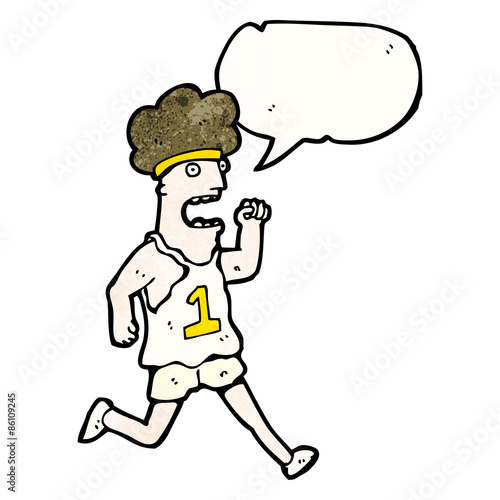 cartoon tired marathon runner