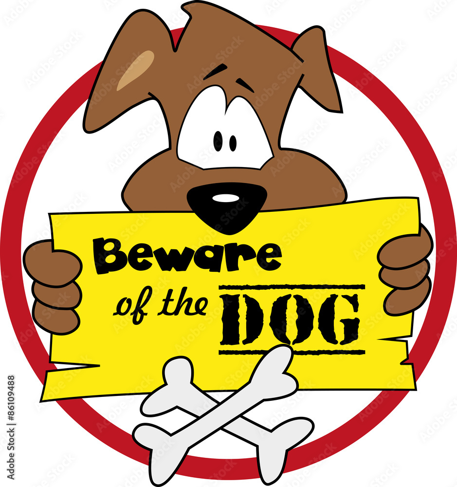 Beware of the dog illustration vector. Warning sign for a dangerous