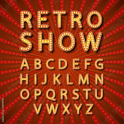 Vector set Retro neon sign, vintage billboard, bright signboard, light banner
