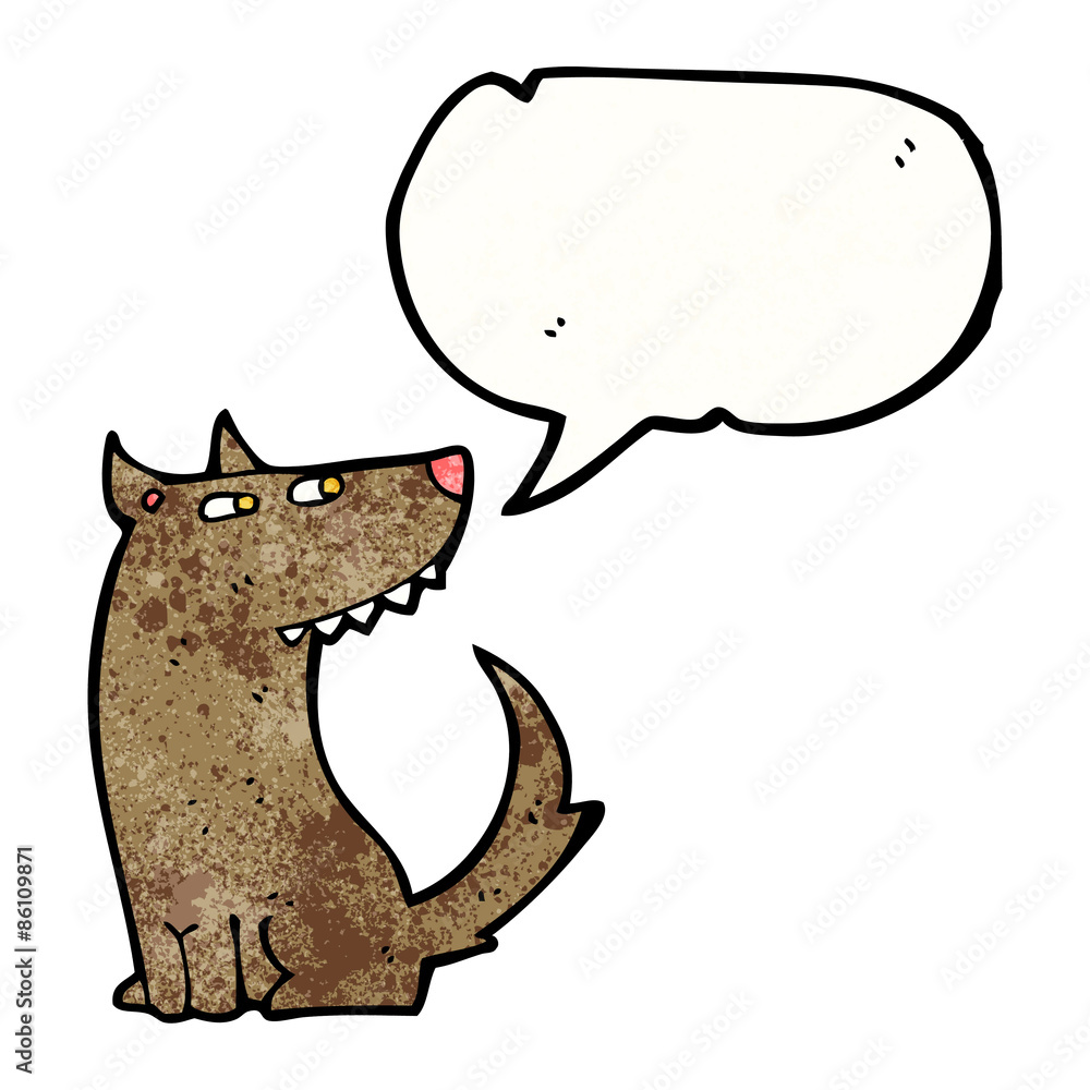 cartoon dog with speech bubble cartoon dog with speech bubble
