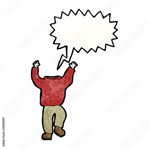 cartoon headless man