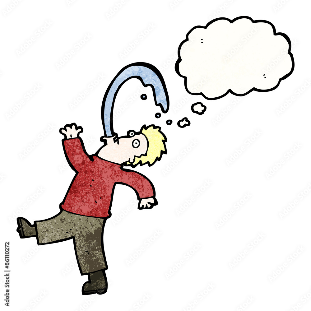 cartoon rude man spitting water Stock Vector Adobe Stock