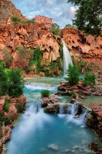 Waterfall in the paradise oasis in Grand Canyon, Arizona, USA
