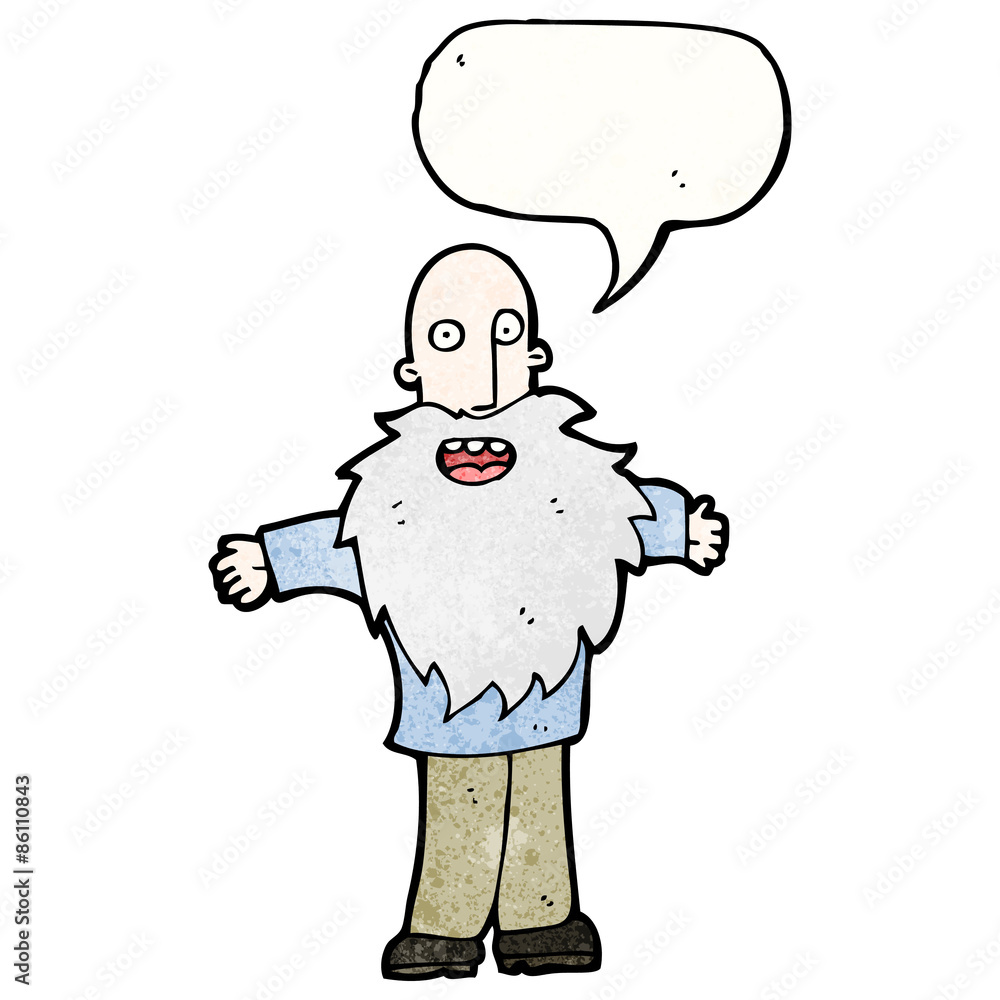 Fototapeta premium cartoon old man with speech bubble