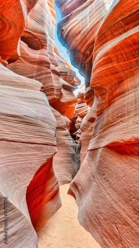 Antelope slot canyon red sandstone wall, Page, Arizona