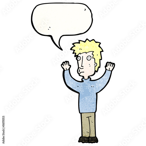cartoon man with speech bubble