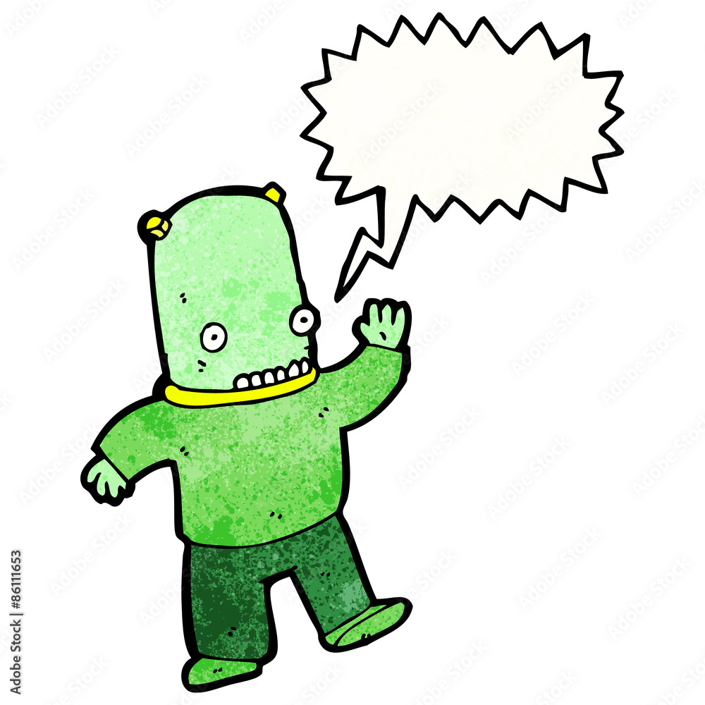 Obraz premium alien with speech bubble cartoon